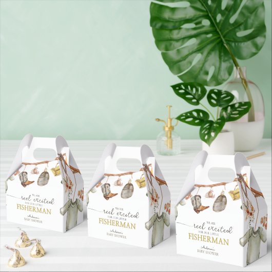 Schattige rustiek Vissen Baby shower Bedankdoosjes (Meervoudige)