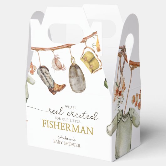 Schattige rustiek Vissen Baby shower Bedankdoosjes (Geopend)