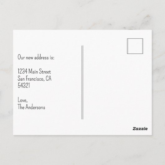 Schattige rustiek we hebben verhuisd hart nieuw hu briefkaart (Achterkant)