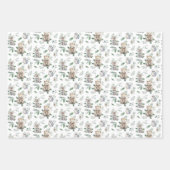 Schattige Rustiek Winter Woodland Animals Baby sho Inpakpapier Vel (Voorkant 3)