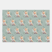 Schattige Rustiek Winter Woodland Animals Baby sho Inpakpapier Vel (Voorkant 2)