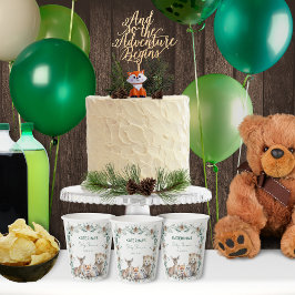 Schattige Rustiek Winter Woodland Animals Baby sho Papieren Bekers