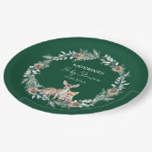 Schattige Rustiek Winter Woodland Animals Baby sho Papieren Bordje (Gekanteld)