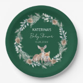 Schattige Rustiek Winter Woodland Animals Baby sho Papieren Bordje (Voorkant)