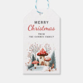 Schattige rustiek winterbos gepersonaliseerd cadeaulabel (Voorkant)