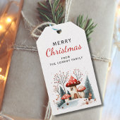 Schattige rustiek winterbos gepersonaliseerd cadeaulabel