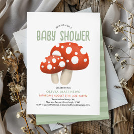 Schattige Rustiek Woodland Mushroom Baby shower Kaart