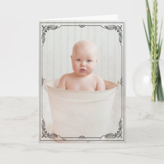 Schattige rustieke Baby Congrats Kaart (Voorkant)