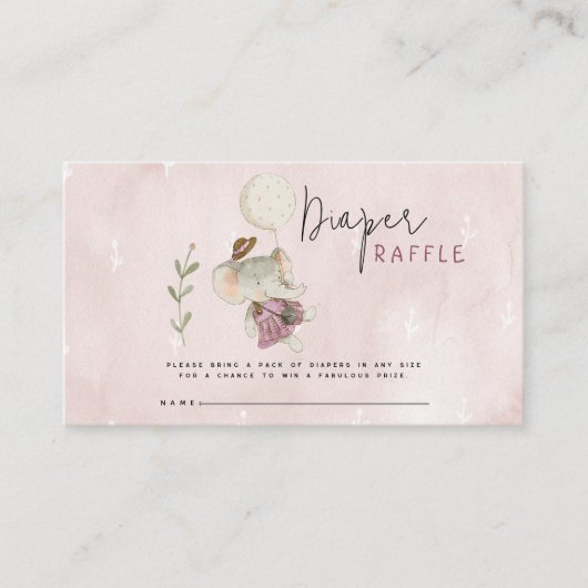 Schattige rustieke Boho Baby shower olifant Informatiekaartje (Voorkant)