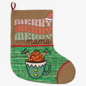 Schattige Rustieke grappige Elf Merry Christmas Gr Grote Kerstsok (Voorkant)