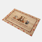 Schattige Rustieke Herfst Bosdieren Gepersonalisee Deurmat (Schuin)