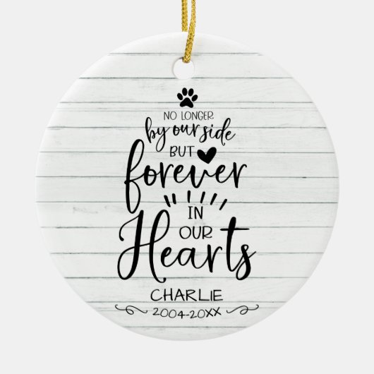 Schattige Rustieke Kat Of Hond Huisdier Foto Herde Keramisch Ornament (Voorkant)