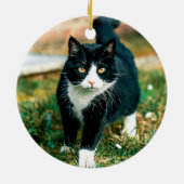 Schattige Rustieke Kat Of Hond Huisdier Foto Herde Keramisch Ornament (Achterkant)