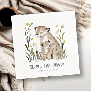 Schattige Rustieke Moeder en Baby Tijger Loof Baby Servet