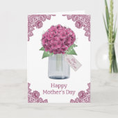 Schattige Rustieke Roze Bloemige Moederdag Kaart (Voorkant)
