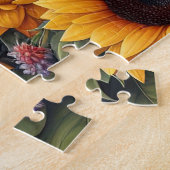 Schattige Rustieke Zonnebloem Highland Koe Legpuzzel (Zijkant)
