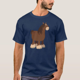 Schattige Rustig Cartoon Shire Horse T-shirt