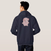 Schattige Rustig Cartoon Varken Hooded Sweatshirt (Achterkant volledig)