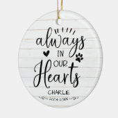 Schattige Rustige Farmhouse Calligraphy Pet Memori Keramisch Ornament (Links)