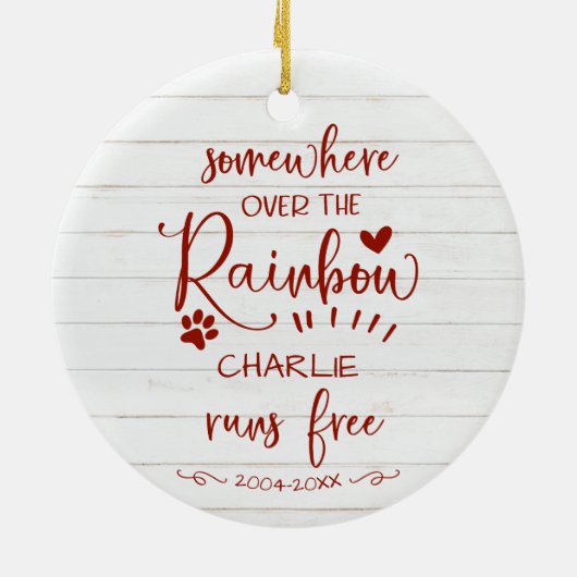 Schattige Rustige Farmhouse Dog of Cat Pet Memoria Keramisch Ornament (Achterkant)