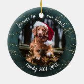 Schattige Rustige Pet Memorial Custom Photo Cerami Keramisch Ornament (Achterkant)