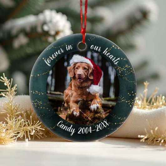 Schattige Rustige Pet Memorial Custom Photo Cerami Keramisch Ornament
