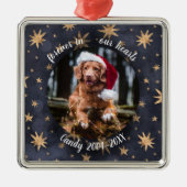Schattige Rustige Pet Memorial Custom Photo Cerami Metalen Ornament (Voorkant)