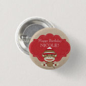 Schattige Rustige SOCRACKELE SOCTOPARTIJ Ronde Button 3,2 Cm (Voorkant /achterkant)