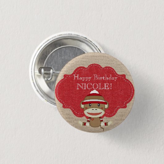 Schattige Rustige SOCRACKELE SOCTOPARTIJ Ronde Button 3,2 Cm (Voorkant /achterkant)