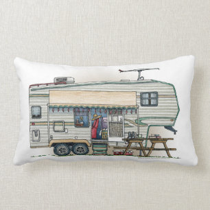 Schattige RV Vintage Fifth Wheel Camper Reisaanhan Kussen