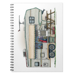 Schattige RV Vintage Fifth Wheel Camper Reisaanhan Notitieboek