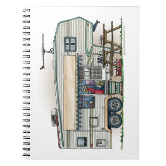 Schattige RV Vintage Fifth Wheel Camper Reisaanhan Notitieboek