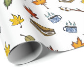 Schattige S’mores Campfire Happy Camper Verjaardag Cadeaupapier (Rol Hoek)