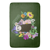 Schattige Sable Fret Woestijnbloemen Groen Woud Badmat (Voorkant Verticaal)