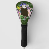 Schattige Sable Fret Woestijnbloemen Groen Woud Golfheadcover (Voorkant)