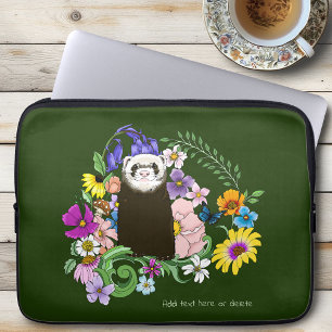 Schattige Sable Fret Woestijnbloemen Groen Woud Laptop Sleeve