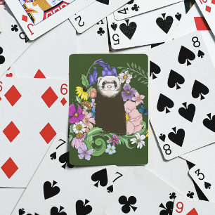 Schattige Sable Fret Woestijnbloemen Groen Woud Pokerkaarten