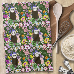 Schattige Sable Fret Woestijnbloemen Groen Woud Theedoek