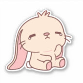 Schattige Sad Bunny Sticker (Voorkant)