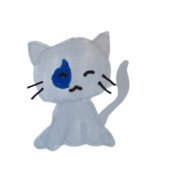 Schattige Sad Grey Cat Cartoon Afscheidsfeest Blau Papieren Bordje