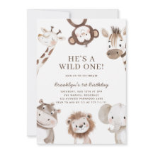 Schattige Safari Animal Themd 1e verjaardag