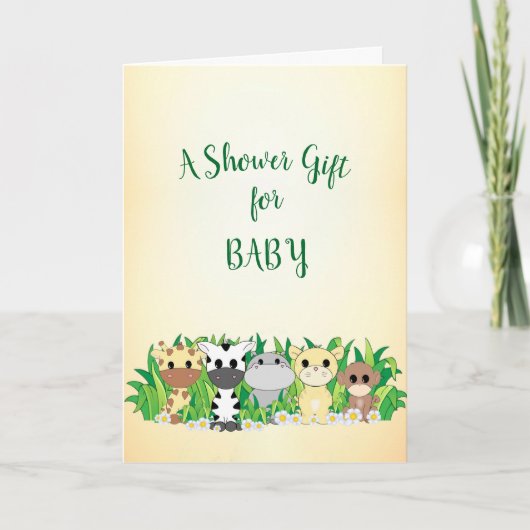 Schattige Safari Animals Baby shower Card Kaart (Voorkant)