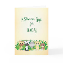 Schattige Safari Animals Baby shower Card