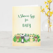 Schattige Safari Animals Baby shower Card Kaart (Gele Bloem)