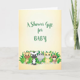 Schattige Safari Animals Baby shower Card Kaart