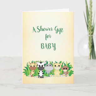 Schattige Safari Animals Baby shower Card Kaart