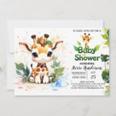 Schattige Safari Baby Giraffe Baby shower Kaart (Voorkant)