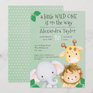 Schattige Safari Baby shower gepersonaliseerd Kaart