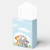 Schattige Safari Baby shower Olifant, Leeuw, Zebra Bedankdoosjes (Geopend)