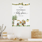Schattige Safari Baby shower Welkom Poster (Keuken)